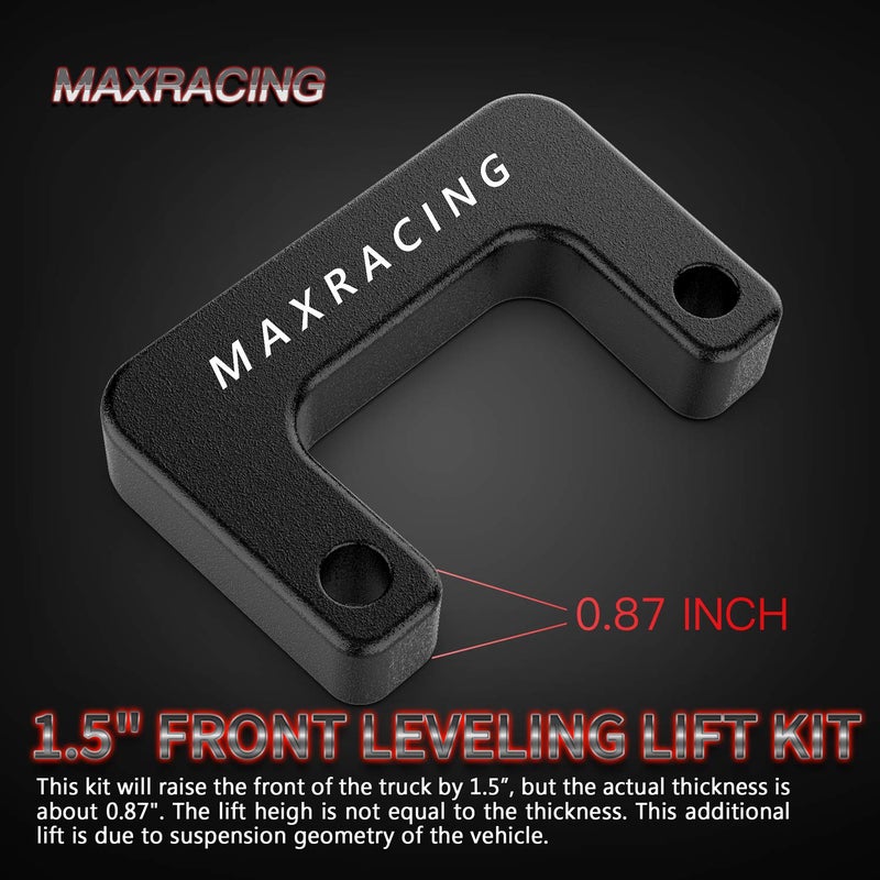 MAXRACING طقم رفع التسوية Maxracing 1.5 بوصة متوافق مع 2007-2023 Sierra Yukon XL1500 Avalanche Silverado Suburban 1500 Tahoe - Image 5